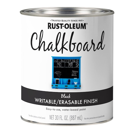 Rust-Oleum Chalkboard Paint, Flat Black, Quart 301450